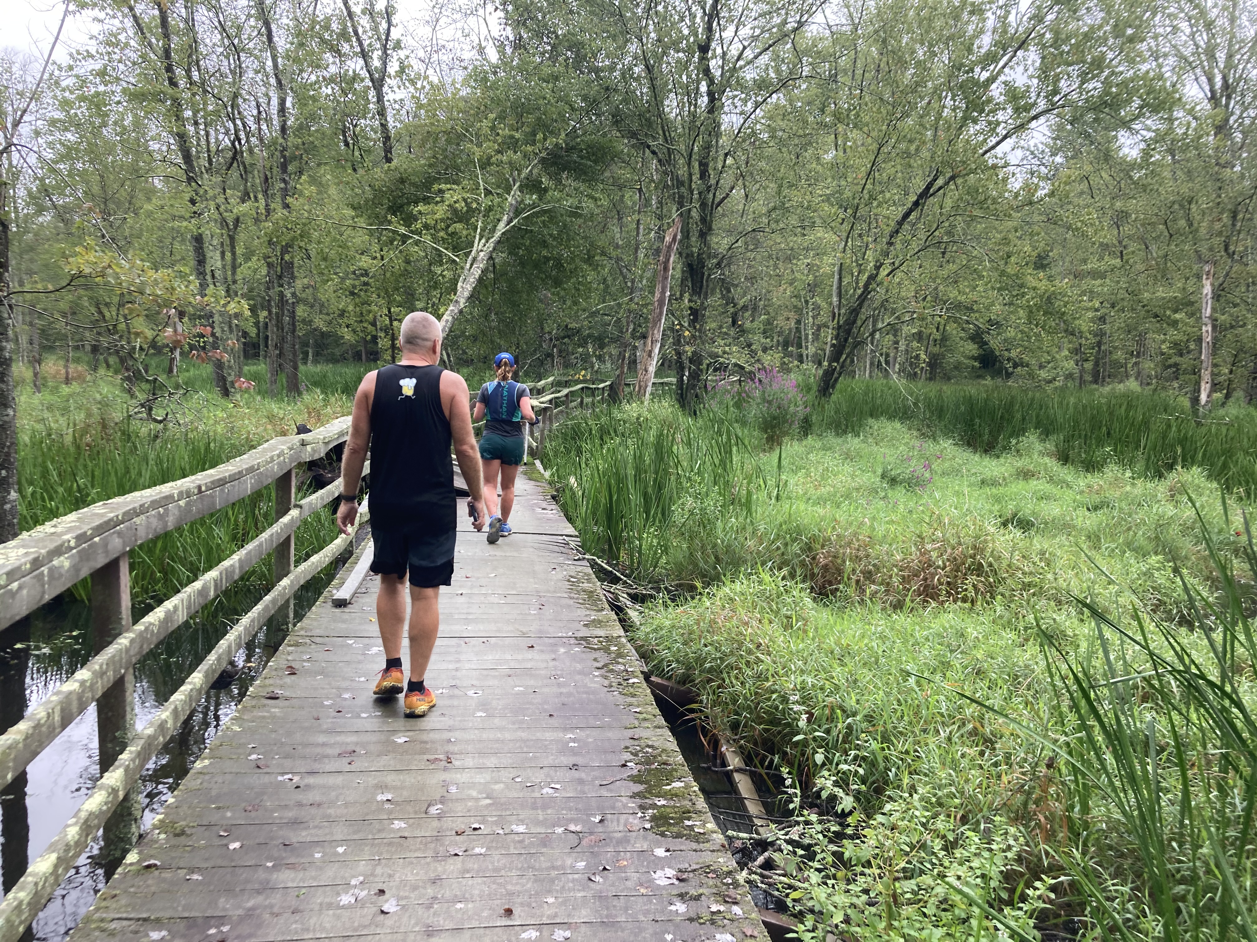 Ed and Francesca on a broken bridge, Briarcliff-Peekskill Trail
