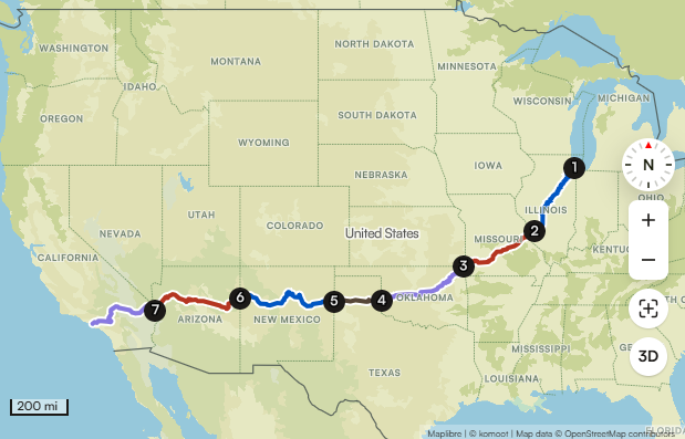 Komoot Route 66 screenshot