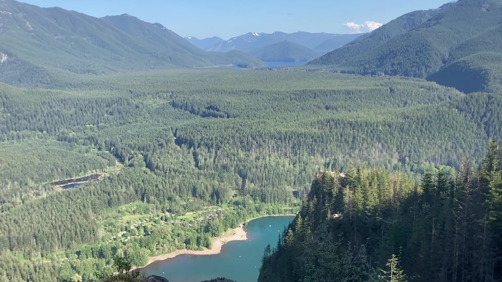 Looking down on Rattlesnake Lake